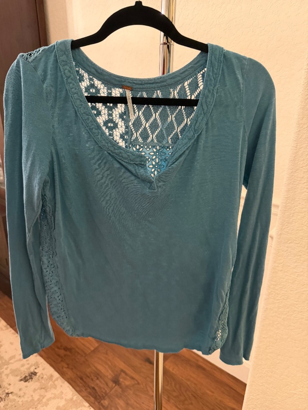 Free People Crochet Long Sleeve Top (Medium)
